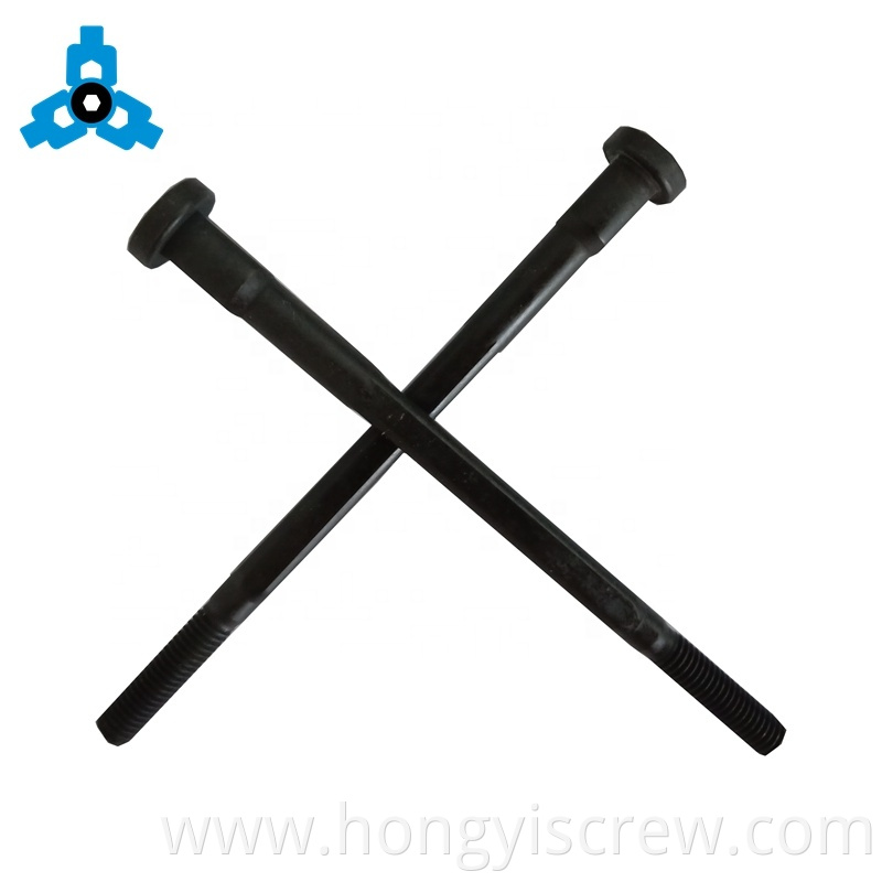 Black Extra Long Screw Bolts Flat Round Head With Shoulder Carbon Steel OEM Stock Support